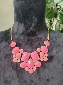 Women's Pink Tangerine Riviera Garden Mini Bib Statement Stylish Necklace5