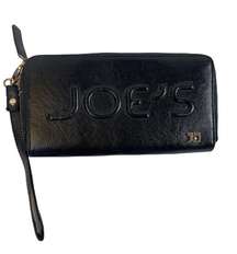 Joe's Jeans Zip Around Wallet Clutch Black Embossed