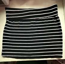 striped fold over mini skirt