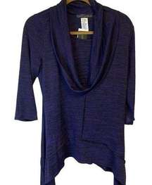 Coco Bianco NWT Purple and black layered cowl neck size medium