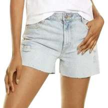 Avec Les Filles Shorts Women's Size 28 High Rise Destructed Sun Washed Blue NWT