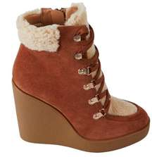 117. Jessica Simpson Maelyn Lace-Up Platform Wedge Hiker Boot Size 8