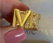 Michael Kors Gold Plated Signature Logo Ring