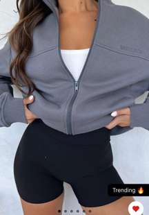 White Fox Grey Zip Up Sweatshirt