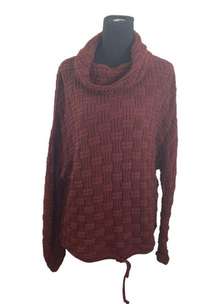 Bella Luxx Cowl Neck Basket Weave Woven Sweater Size M