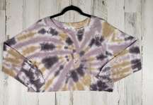 NWT Oli Viv Parker Tie Dye Cropped Crop Pullover Sweatshirt Women's Size XS