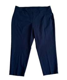 Ruby Rd Woman Navy Blue High Rise Pull On Stretch Ankle Pants Size 24W NEW