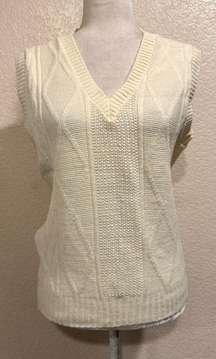 Vintage 70s JCPenney Cream Knit Sweater Vest