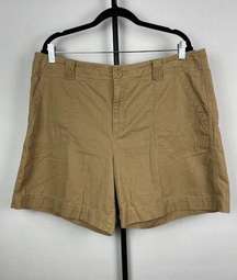 Lauren Jeans Co. Tan Khaki 100% Cotton Cargo Shorts Size 16