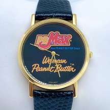 Vintage PBMax Candy Mars m&m's Wrist Watch Mars 33mm gold tone running