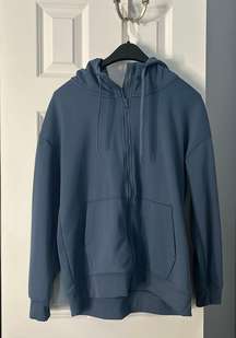 blue zip up