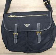 Tessuto Navy Blue Messenger Travel Laptop Shoulder Bag Purse