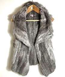 Calypso St Barth Small Gray Rabbit Fur Vest