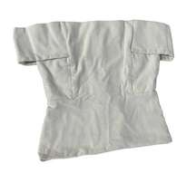 Michelle Mason Shirt Womens Small White Brushed Fabric Off Shoulder Rayon Nylon