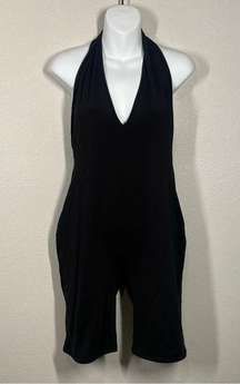 Black Biker Short Active Wear One Piece Size Large