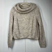 NWT Moon & Madison Women Tan Cowl Neck Pullover Knit Sweater Size S