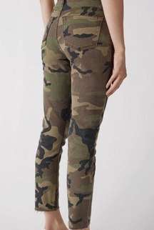 Re/Done Originals High Rise Ankle Crop Raw Hem Camo Size 24