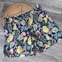 J. Jill Hawaiian print shorts drawstring stretchy waist