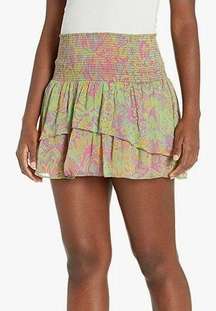 Printed Jackson Ruffle Mini Skirt