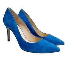 L’Agence Eloise Pump Provence Blue Suede Stiletto Heels Pointed Size EU 39 US 9