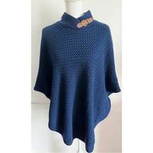 Banana Republic • Navy Knit Poncho Sweater