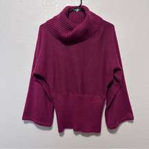 A.N.A Women's Rusty Burgundy Cowl Neck Bell Sleeve Knit Dolman Pullover Sweater