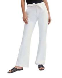 Jen7 by 7 For All Mankind Belted Wide Leg Trouser Pants Size 18 Off White NWT