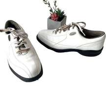 FOOTJOY Extra Comfort Golf Womens Shoes Size 7.5W White 98599 Lace Up Spikes