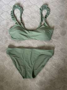 Green Ruffle Bikini