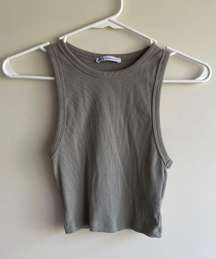 Sage Green Basic Rib Tank Top - Women’s Size Small