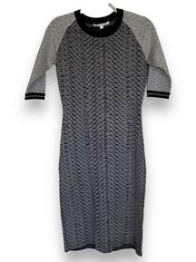 JONATHAN SIMKHAI Space Dye Gray Black Knit Bodycon Dress Size Small Half Sleeve
