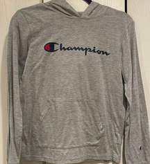 Champion brand long sleeve hooded tee womens size L