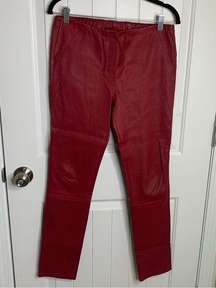 Tamara Mellon red lamb leather pants size 10 mob wife