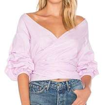 Lover + Friends Bow blouse in Lilac