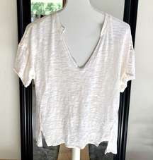 We The Free White V Neck Burnout Shirt