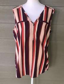 Mileage Striped Sleeveless Blouse