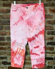 DKNY Custom Tie Dye Capri Denim Jeans Size 4