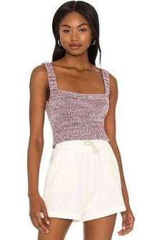 Marlene Crochet Knit Tank Top Purple Pink Size Medium