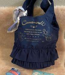 Cinnamoroll Navy blue & gold frilly bag, card holder & change purse