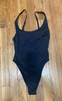 Size Small Onyx Black Scoop Neck One Piece Swim Suit Bathingsuit Women's