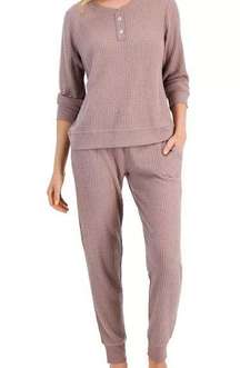 Alfani Thermal Henley Pajama Set in Dusty Lavender Petal NWT MSRP $70 Size XXL