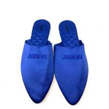 Jason Wu Blue Satin Logo Embroidered Slipper Mules Size US 7