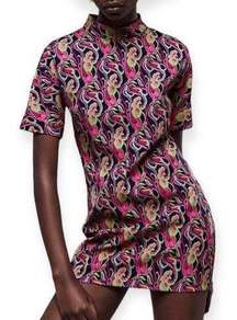 Abstract Print Mini Dress