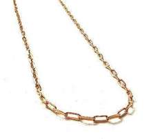 14k Solid Gold paperclip necklace | 1.5 mm paperclip chain | 16 inches long |