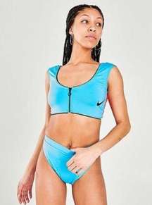 Nike Women's Swim Midkini Zip-Front Bikini