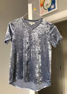 blue velour women’s top