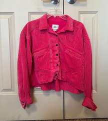 Pink Cordorouy Button Up