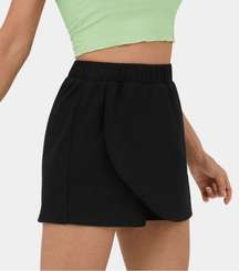 Halara High Waisted Casual Cotton Shorts 2.5” Black NWT Size Large Skort