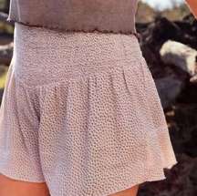 Aerie High Waisted Printed Smocked Shorts