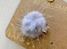 x Anthropologie | Lulu Grey Pom Pom Puff & Crystal Ring Size 7